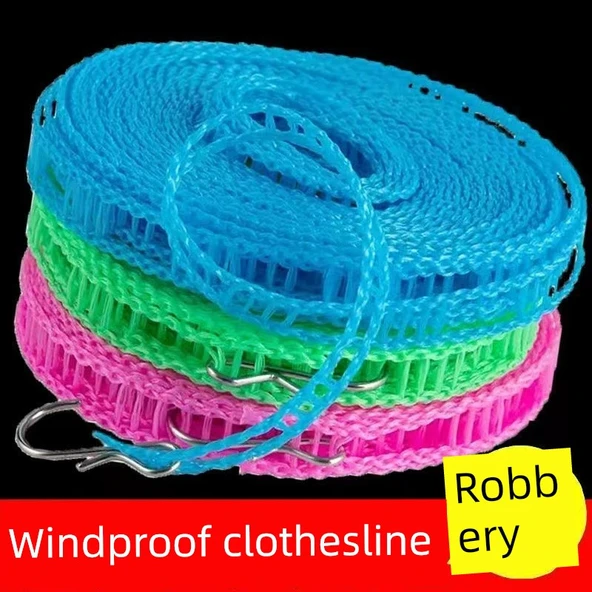 Kalınlaştırılmış Seyahat Tipi Çamaşır İpi - Yeşil - 8 Metre - 2