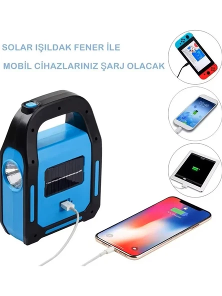 QASUL 3 Kademeli USB Powerbank Çıkışlı Şarjlı Kamp Feneri - 2