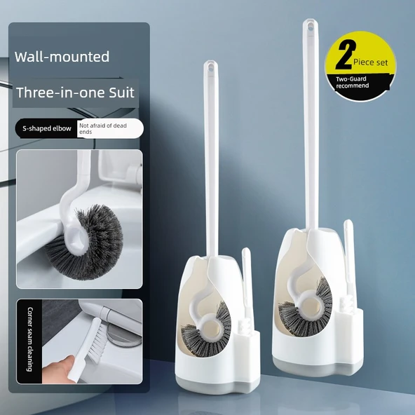 Banyo Tuvalet Fırçası Seti - İki Korumalı (2'li Set)