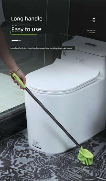 Uzun Saplı Tuvalet Zemin Fayans Sert Kıllı Fırça - Yeşil - Resim 9