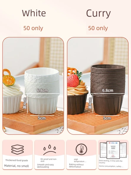 Beyaz ve Kahverengi Muffin Kağıdı - 100 Adet