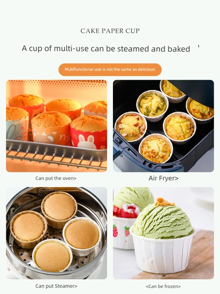 Beyaz ve Kahverengi Muffin Kağıdı - 100 Adet - 6