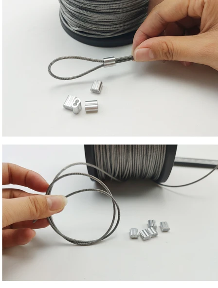 304 Paslanmaz Yumuşak Çelik Halat - 4mm (50 Metre, 4 Mengene) - Resim 6