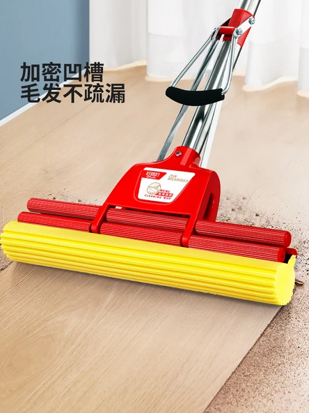 27cm Paslanmaz Çelik Çift Rulolu Mop (3 Başlıklı) + Temizleme Kovası - 18
