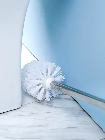 2'li Uzun Saplı Tuvalet Fırçası ve Haznesi - Açık Gri (Paslanmaz Çelik) - Resim 4