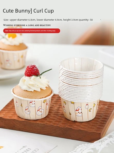 Sevimli Tavşan Desenli Muffin Kağıdı - 50 Adet