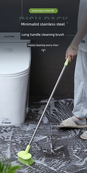 Uzun Saplı Tuvalet Zemin Fayans Sert Kıllı Fırça - Yeşil - Resim 7