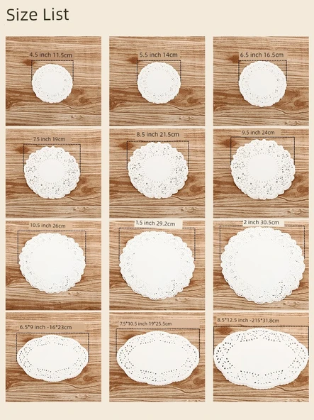 Oval Dantel Kağıt Servis Altlığı 21x32cm - 1200 Adet - 10