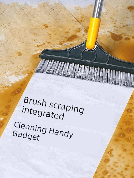 Yer Fırçası Tuvalet Fırçası - Bej (İki-in-Bir Arada Yer Fırçası) - Resim 3