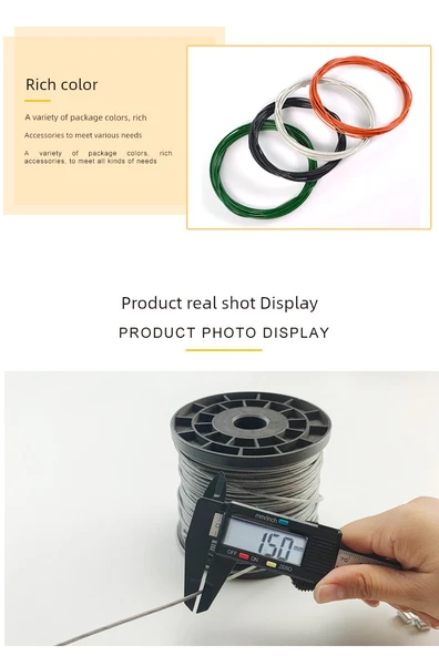 304 Paslanmaz Yumuşak Çelik Halat - 4mm (50 Metre, 4 Mengene) - Resim 5