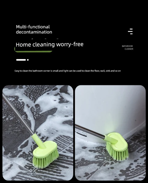 Uzun Saplı Tuvalet Zemin Fayans Sert Kıllı Fırça - Yeşil - Resim 11