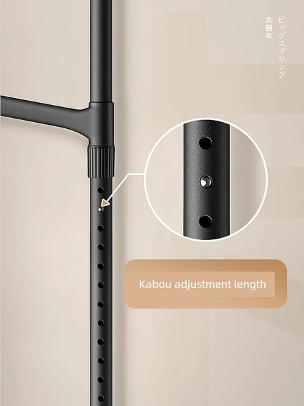 İç Mekan Balkon Tipi Katlanabilir Çamaşır Kurutma Askısı - Siyah Çubuk + 5 Kanat - 4