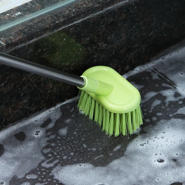 Uzun Saplı Tuvalet Zemin Fayans Sert Kıllı Fırça - Yeşil - Resim 3