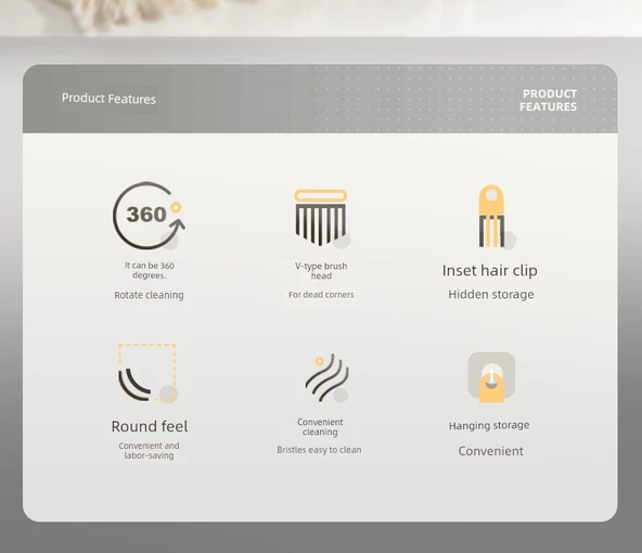 360° Döner Başlıklı Derz Temizleme Fırçası - Minimalist Beyaz 2'li Paket Klipsli - Resim 11