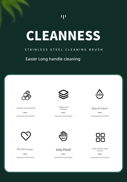 Uzun Saplı Tuvalet Zemin Fayans Sert Kıllı Fırça - Yeşil - Resim 8