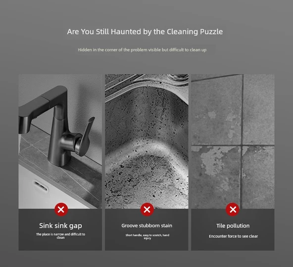 360° Döner Başlıklı Derz Temizleme Fırçası - Minimalist Beyaz 2'li Paket Klipsli - Resim 12