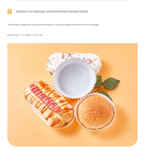 Yüksek Isıya Dayanıklı Yapışmaz Pişirme Kağıdı Ekmek Kek Kalıbı - Tekne Şekilli Ekmek Kağıdı Tutucu [50 adet] - Resim 9