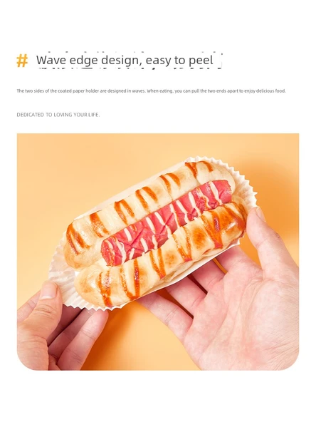 Yüksek Isıya Dayanıklı Yapışmaz Pişirme Kağıdı Ekmek Kek Kalıbı - Tekne Şekilli Ekmek Kağıdı Tutucu [50 adet] - Resim 4