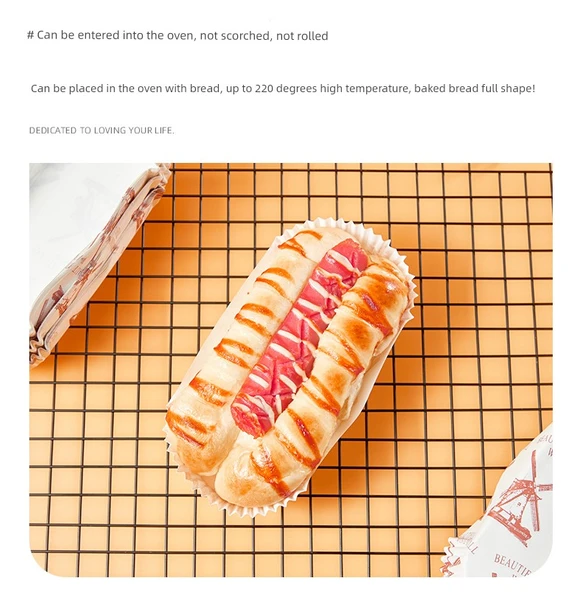 Yüksek Isıya Dayanıklı Yapışmaz Pişirme Kağıdı Ekmek Kek Kalıbı - Tekne Şekilli Ekmek Kağıdı Tutucu [50 adet] - Resim 11