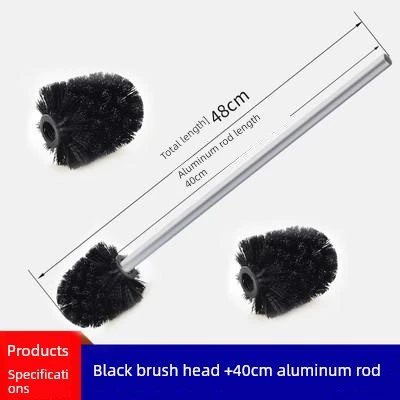 40cm Alüminyum Saplı + 3 Siyah Fırça Başlıklı Tuvalet Fırçası