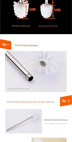 Yedek Tuvalet Fırçası Başlığı - Siyah - 3 Adet - Resim 8