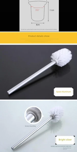 Yedek Tuvalet Fırçası Başlığı - Siyah - 3 Adet - Resim 10