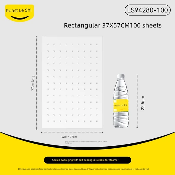 Dikdörtgen Yapışmaz Bambu Buharlama Kağıdı - 100 Adet 37x57cm (Ticari Tip)