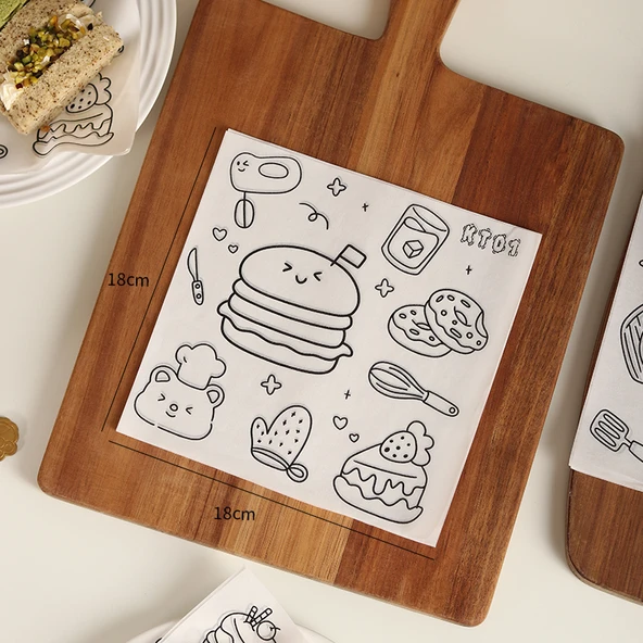 Hamburger Kek Yağlı Kağıdı 18cm - 18x18 (KT1) Yağlı Kağıt 500 Adet