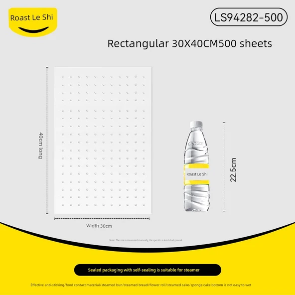 Dikdörtgen Yapışmaz Bambu Buharlama Kağıdı - 500 Adet 30x40cm