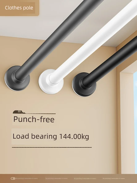 Duvarsız Balkon Perde Kurutma Askısı - Beyaz için 0.7~1.2 Metre - 2