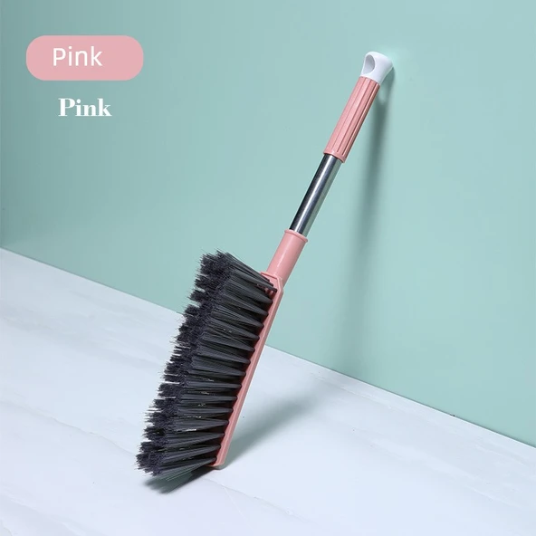 Uzun Saplı Yatak Fırçası - Pembe Plastik Saplı