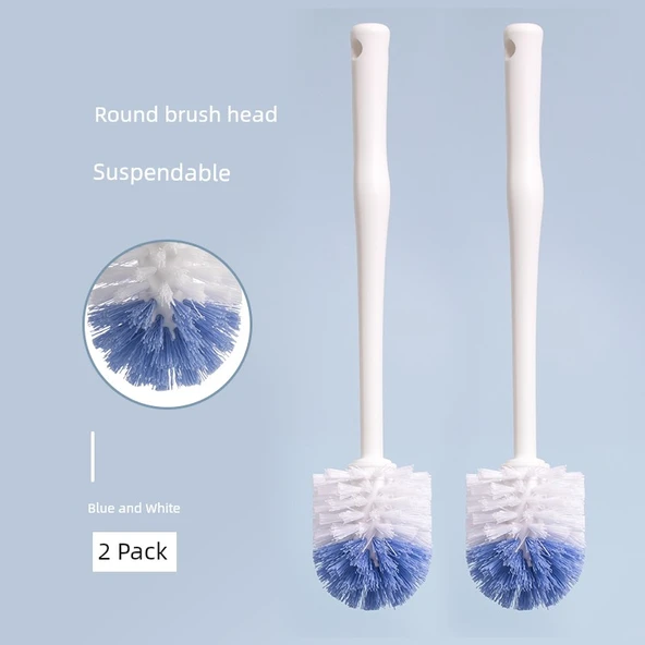 Kör Nokta Yok Yumuşak Tuvalet Fırçası - 2'li Paket Mavi