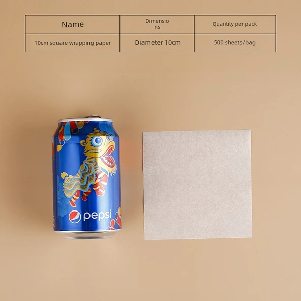 Yapışmaz Buharda Pişirme Kağıdı - 10x10cm Kare - 500 Adet