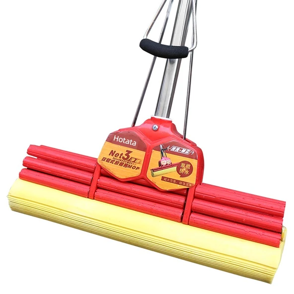 El Değmeden Su Emici Rulo Sünger Paspas - Güçlendirilmiş Kırmızı Üç Sıralı 28cm [Tek Başlıklı] - 5