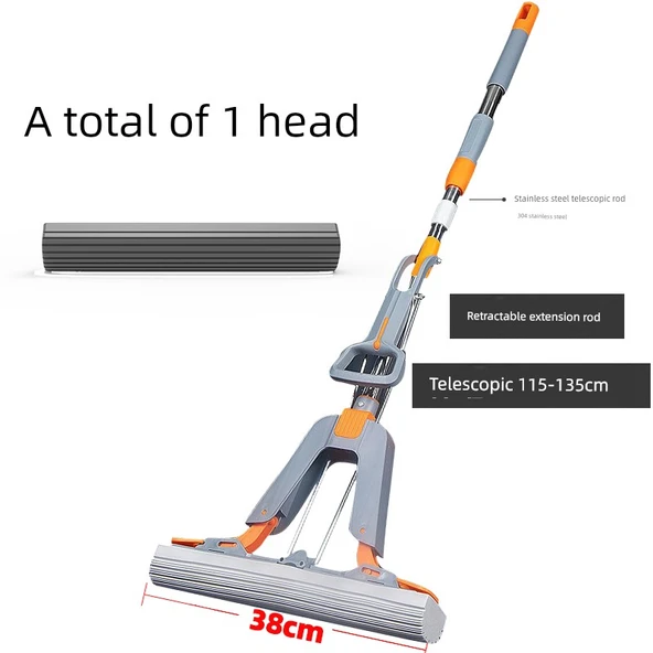 Kollodyon Pamuklu Mop - 38cm Artırılmış, Geri Çekilebilir Çubuk (Toplam 1 Başlık)