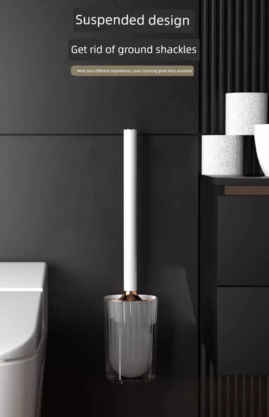 Duvara Monte Tuvalet Fırçası - Sedef Beyazı + 2 Tuvalet Temizleyici - Resim 11