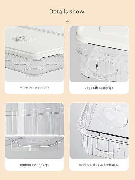 Buzdolabı Yumurta Saklama Kutusu - Cyan Mavi - 2 Katmanlı - 48 Yumurta Kapasiteli - Resim 6