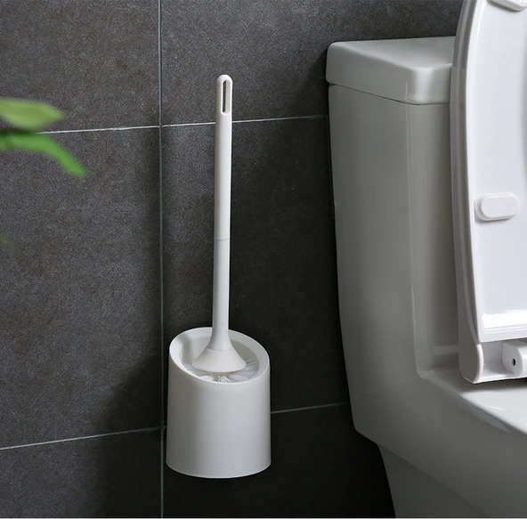 Deliksiz Duvara Monte Tuvalet Fırçası - Beyaz Yuvarlak + Mavi Köpük Paket (10 Adet) - Resim 12