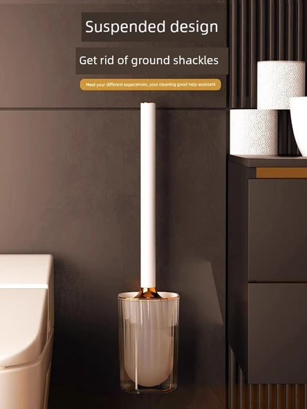 Duvara Monte Tuvalet Fırçası - Sedef Beyazı + 2 Tuvalet Temizleyici - Resim 4