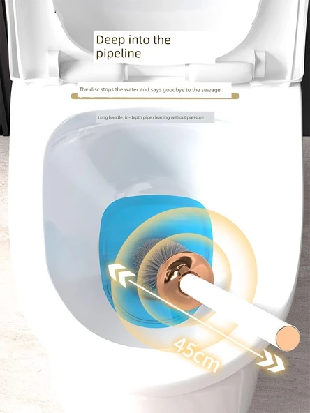 Duvara Monte Tuvalet Fırçası - Sedef Beyazı + 2 Tuvalet Temizleyici - Resim 6