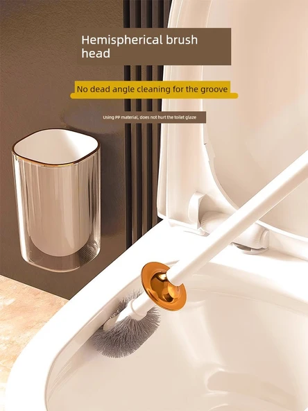 Duvara Monte Tuvalet Fırçası - Sedef Beyazı + 2 Tuvalet Temizleyici - Resim 3