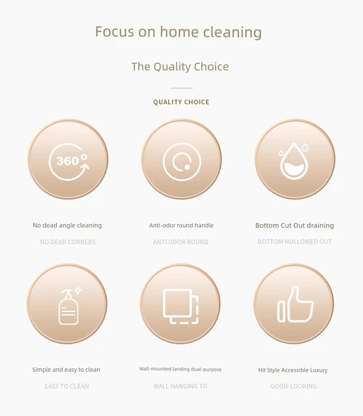 Duvara Monte Tuvalet Fırçası - Sedef Beyazı + 2 Tuvalet Temizleyici - Resim 8