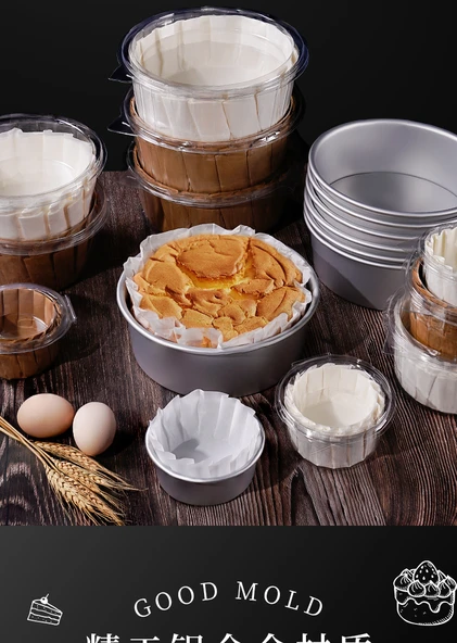 Bask Chiffon Kek Kağıt Bardakları - 8 inç Anotlu Tabanlı Kek Kalıbı - 7