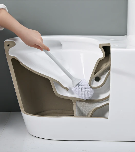 Deliksiz Duvara Monte Tuvalet Fırçası - Beyaz Yuvarlak + Mavi Köpük Paket (10 Adet) - Resim 11