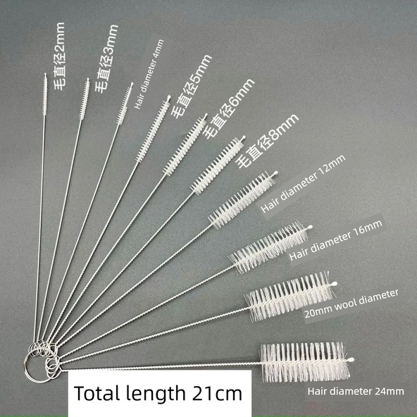 Çaydanlık Musluk Temizleme Fırçası - 16mm Çapında Kıl - 10 Adet