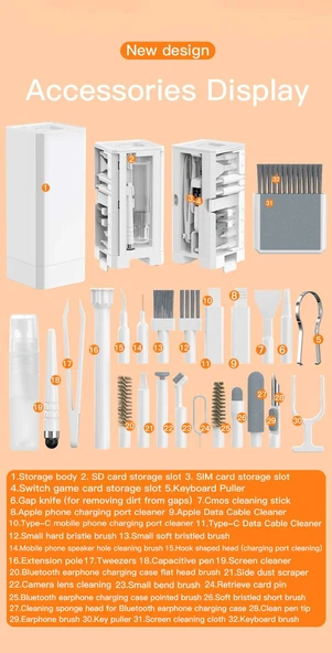 Çok Fonksiyonlu Temizleme Seti Q20 Siyah [Deterjansız] - Resim 8