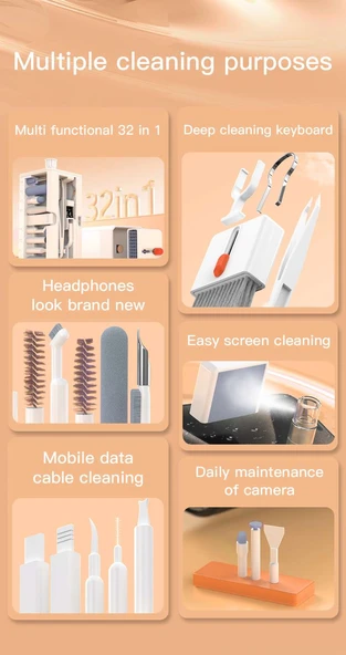 Çok Fonksiyonlu Temizleme Seti Q20 Siyah [Deterjansız] - Resim 9