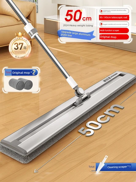 Teleskopik Saplı Düz Paspas - 50cm - 2 Bezli