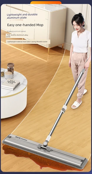 Teleskopik Saplı Düz Paspas - 80cm - 2 Bezli - 11