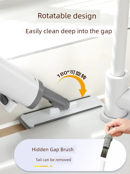 60cm Havlu Paspaslı El Değmeden Mini Mop +1 Paspas (Silecek Şeritli) - 6